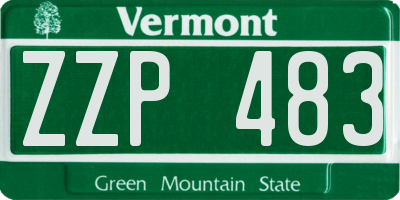 VT license plate ZZP483