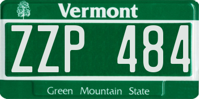 VT license plate ZZP484