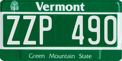 VT license plate ZZP490