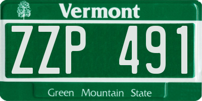 VT license plate ZZP491