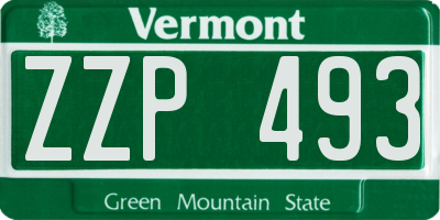VT license plate ZZP493
