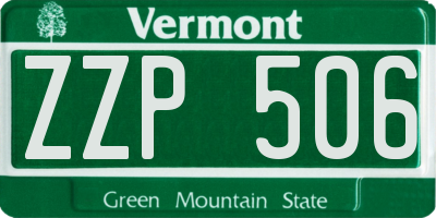 VT license plate ZZP506
