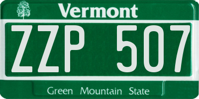 VT license plate ZZP507