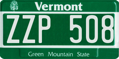 VT license plate ZZP508