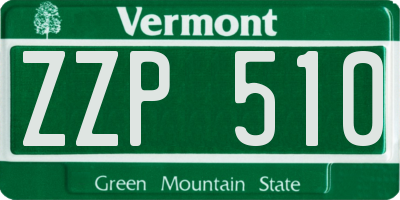 VT license plate ZZP510