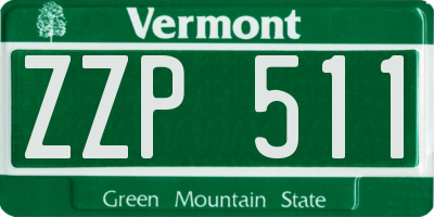 VT license plate ZZP511