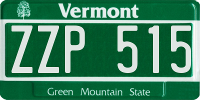 VT license plate ZZP515