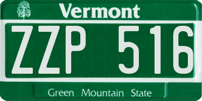 VT license plate ZZP516