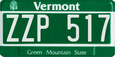 VT license plate ZZP517