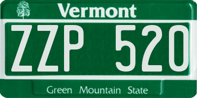 VT license plate ZZP520