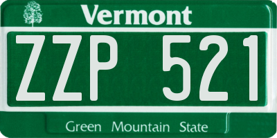 VT license plate ZZP521
