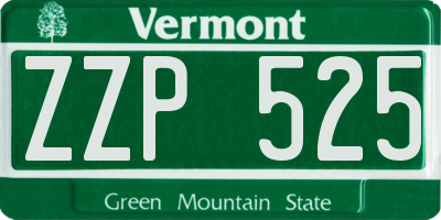 VT license plate ZZP525
