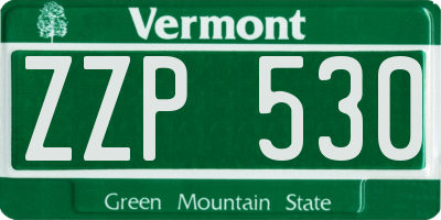 VT license plate ZZP530