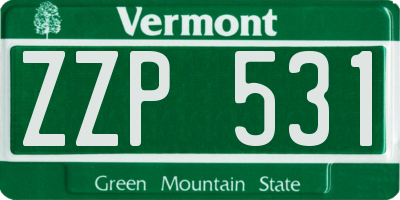 VT license plate ZZP531