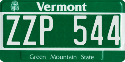 VT license plate ZZP544
