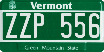 VT license plate ZZP556