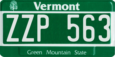 VT license plate ZZP563
