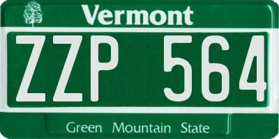 VT license plate ZZP564
