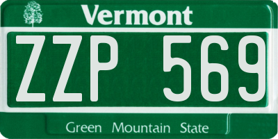 VT license plate ZZP569