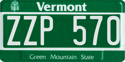 VT license plate ZZP570