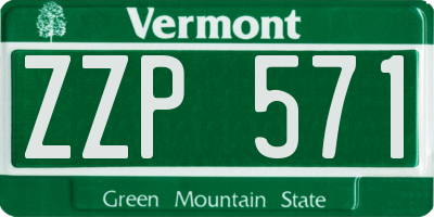 VT license plate ZZP571