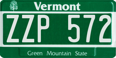 VT license plate ZZP572