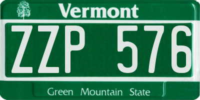 VT license plate ZZP576