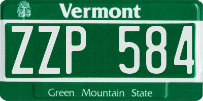 VT license plate ZZP584