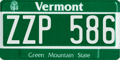 VT license plate ZZP586