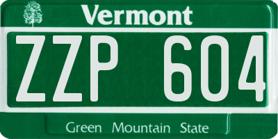 VT license plate ZZP604