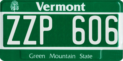 VT license plate ZZP606