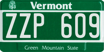 VT license plate ZZP609