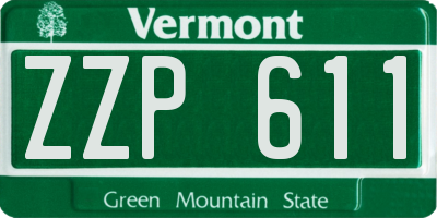 VT license plate ZZP611