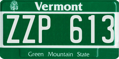 VT license plate ZZP613