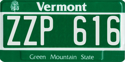 VT license plate ZZP616