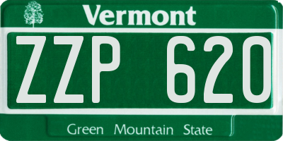 VT license plate ZZP620
