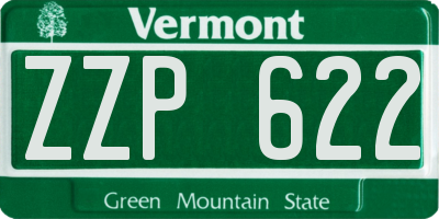 VT license plate ZZP622