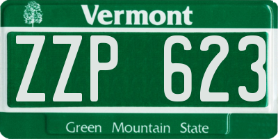 VT license plate ZZP623