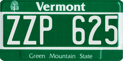 VT license plate ZZP625
