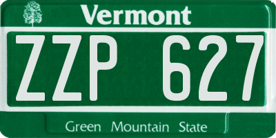 VT license plate ZZP627