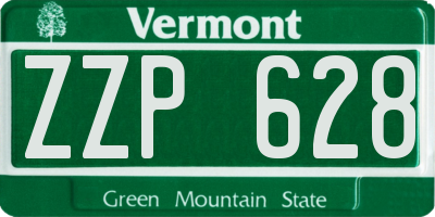 VT license plate ZZP628