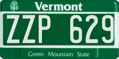 VT license plate ZZP629