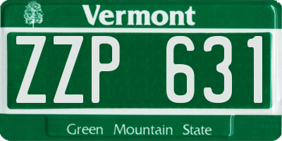 VT license plate ZZP631