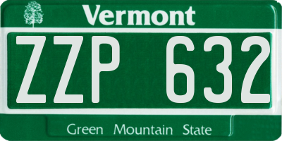 VT license plate ZZP632