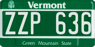VT license plate ZZP636