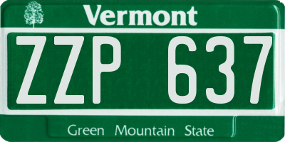 VT license plate ZZP637