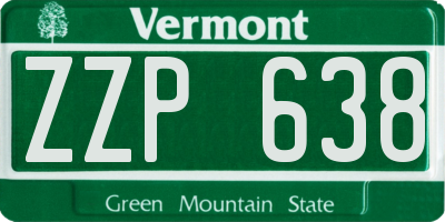 VT license plate ZZP638
