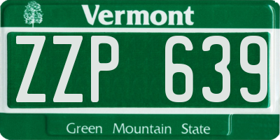 VT license plate ZZP639