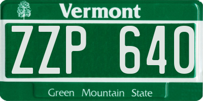 VT license plate ZZP640