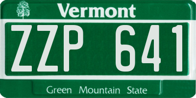 VT license plate ZZP641